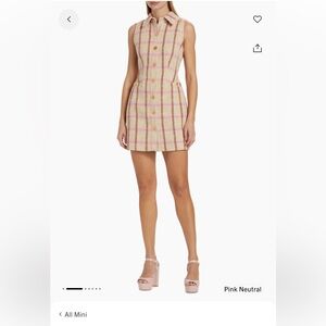 ToccinNWT
Sophia Tweed Shirtdress Sleeveless Pink Neutral Plaid Mini Dress